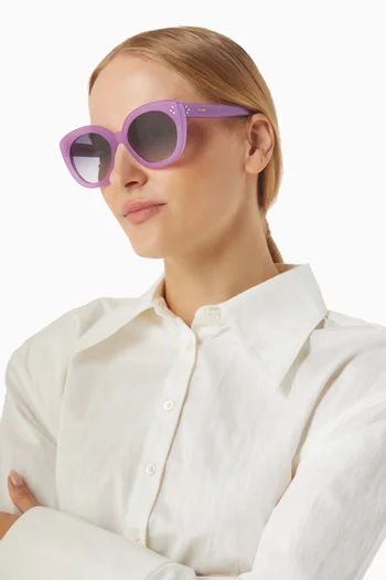 Bold 3 Dots Cat-eye Sunglasses in Acetate