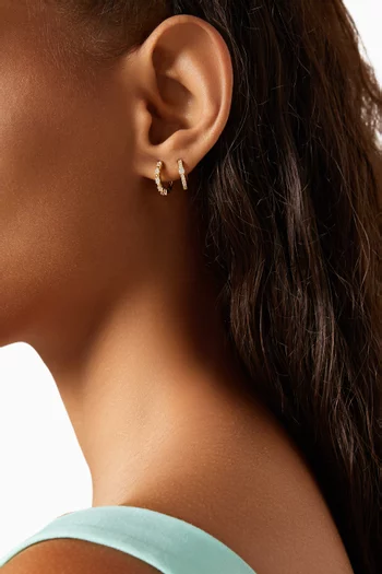 Murphy Crystal Hoop Earrings Set in 14kt Gold-plated Silver, Set of 6