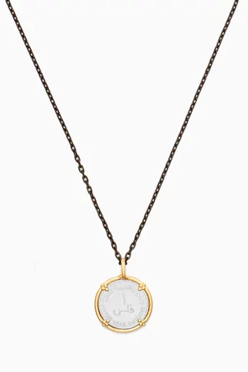 Sak Gafla 1 Fil Pendant Necklace in 18kt Gold