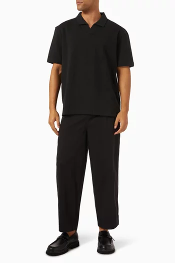 بنطال فضفاض بساق مستقيمة قطن تويل