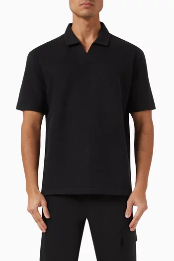 Polo Shirt in Textured Jersey