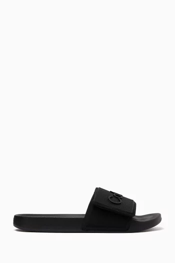 Logo-patch Slides in Rubber