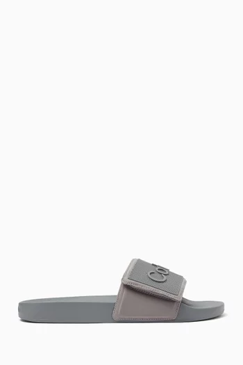 Logo-patch Slides in Rubber