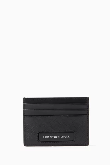 TH Monogram Card Holder in Leather