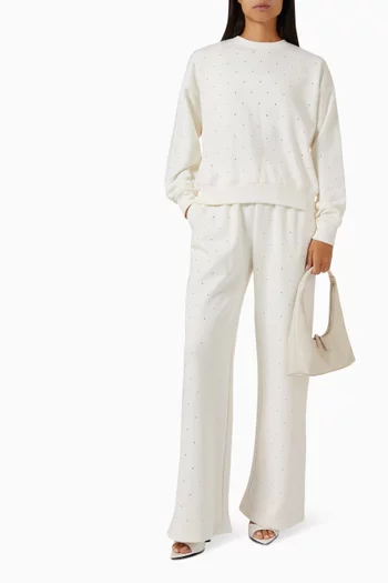 Crystal-embellished Sweatshirt in Cotton-blend