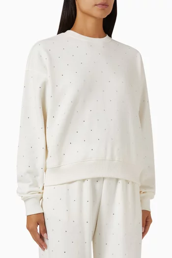 Crystal-embellished Sweatshirt in Cotton-blend