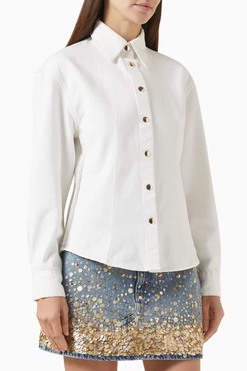 قميص بتصميم منحوت مزيج قطن