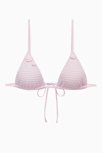 Lumia Striped Bikini Top in Stretch Nylon