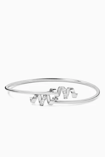 Cotillons Diamond Bangle in 18kt White Gold