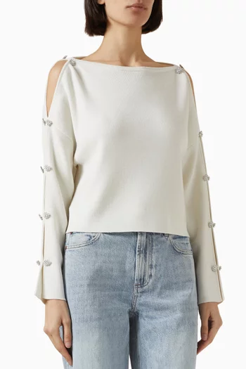 سترة شاكيتا بأحجار الراين صوف