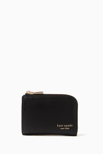Devin Zip Card Case in Leather