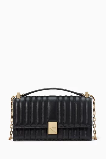 Mini Deco Flap Chain Crossbody Bag in Quilted Leather