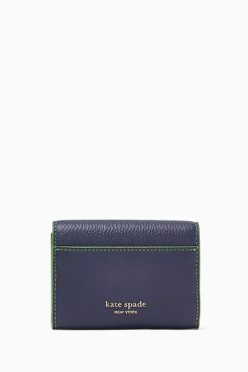 Floral Card Case in Leather