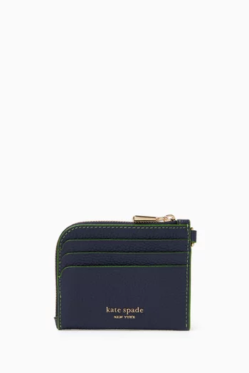 Devin Coin Card Case in Grained Leather