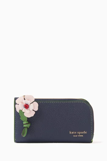 In The Garden Small Slim Bifold Wallet in Leather