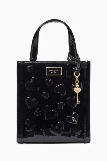 Mini 'Key to My Heart' Manhattan Tote Bag in Patent Leather