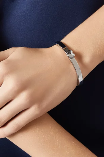 Heart You Hinge Bangle in Silver-plated Metal