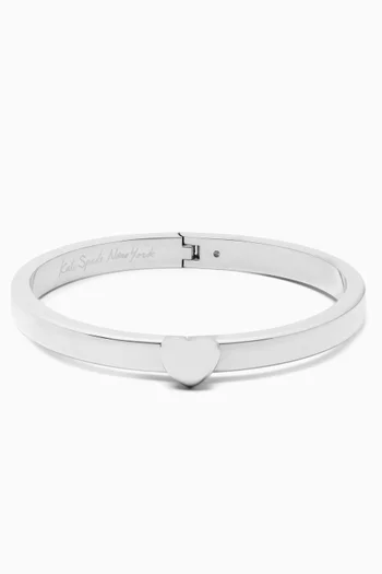 Heart You Hinge Bangle in Silver-plated Metal