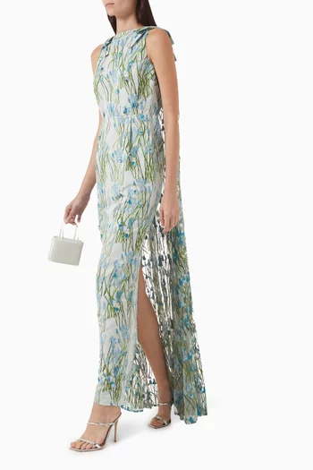 Charlene Cape Embroidered Maxi Dress