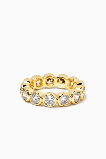 Bezel Crystal Ring in 14kt Gold Vermeil