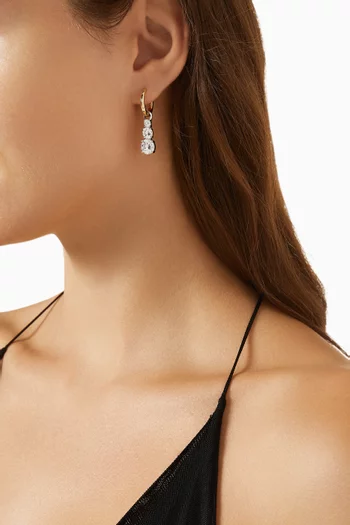Graduated Solitaire Hoop Earrings in 14kt Gold-plated Vermeil