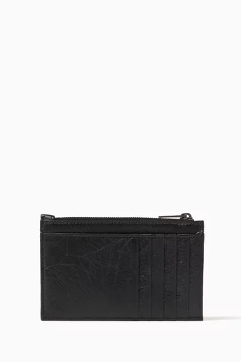 Long Crush Coin & Card Holder Quilted Leather