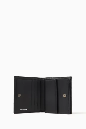 Crush Flap Coin & Card Holder in Quilted Leather