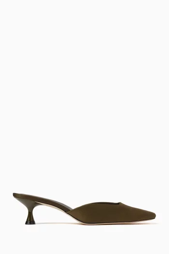 Daniela Square-toe Mules in Satin