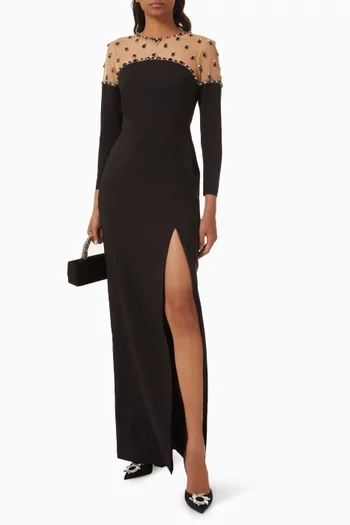 Crystal-embellished Gown in Crepe