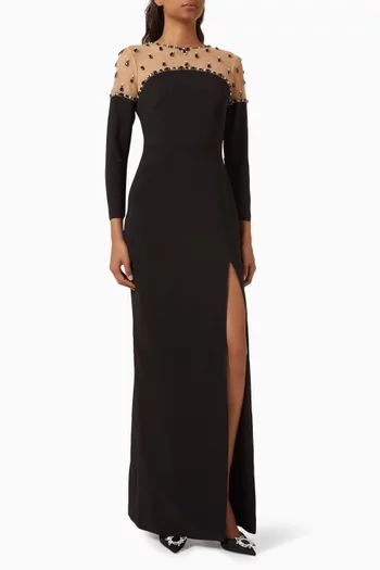 Crystal-embellished Gown in Crepe
