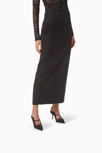 حذاء مورين مفتوح من الخلف بكعب 85 مم جلد نابا ودانتيل