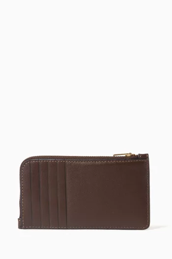 New York Zip Card Case in Leather
