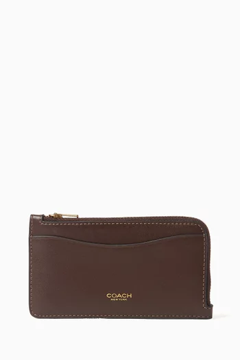 New York Zip Card Case in Leather
