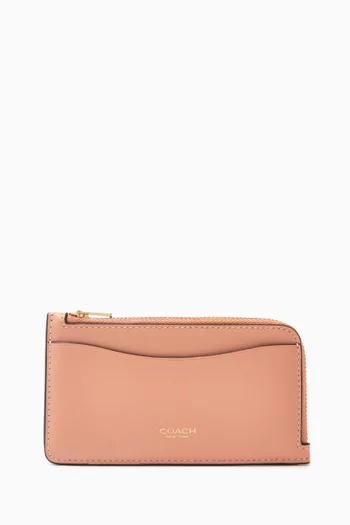 New York Zip Card Case in Leather