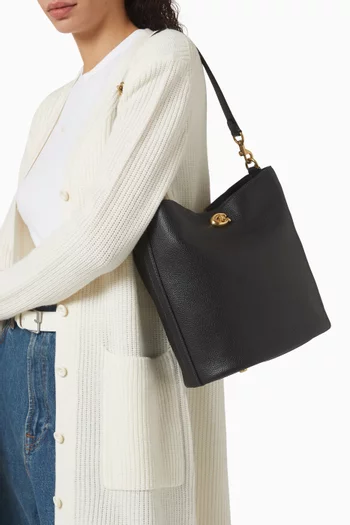 Willow Bucket Bag in Pebbled Leather