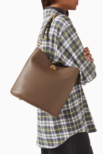 Willow Bucket Bag in Pebbled Leather