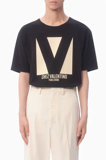 تي شيرت بطبعة Chez Valentino قطن