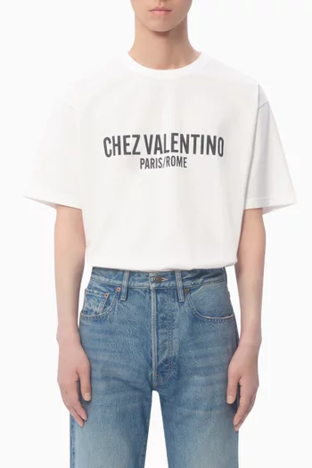 تي شيرت بطبعة Chez Valentino قطن