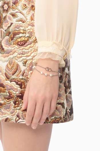 VLOGO Swarovski® Pearl Bracelet in Palladium-tone Metal