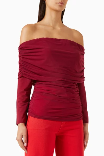 Diaz Off-shoulder Top in Mesh