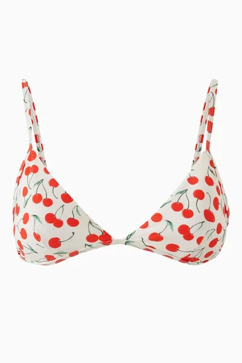 Cherry-print Perfect-fit Bikini Top