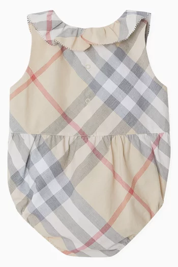 Check Romper in Cotton