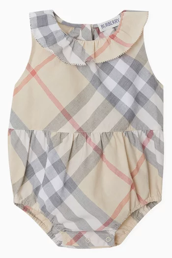 Check Romper in Cotton