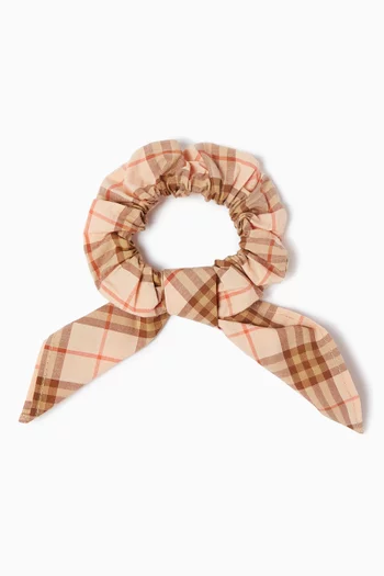 Check Scrunchie in Cotton