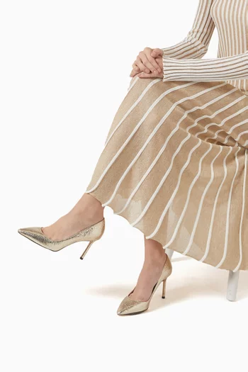 Romy 85 Pumps in Metallic Leather