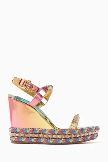 Pyraclou 110 Espadrille Wedges in Raffia & Leather