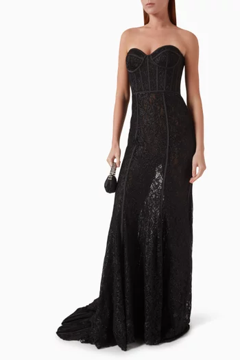 Elvira Corset Gown in Viscose-jersey