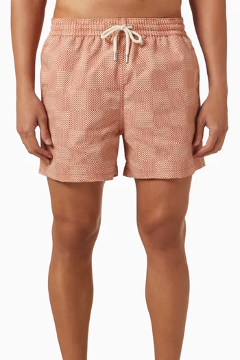 Copa Check Rio Swim Shorts in Recycled Polyester