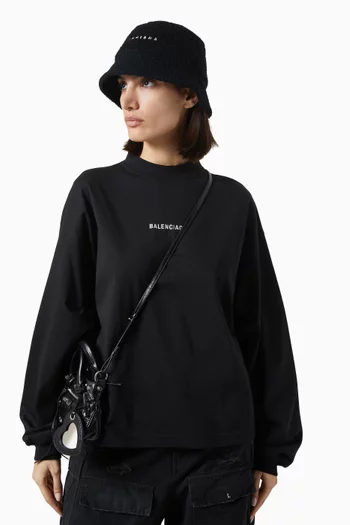 قبعة باكيت بطبعة شعار الماركة الرياضي صوف ناعم