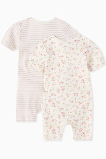 Seaside Floral-print Romper, Set of 2
